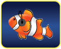 logo poisson clown avec casque